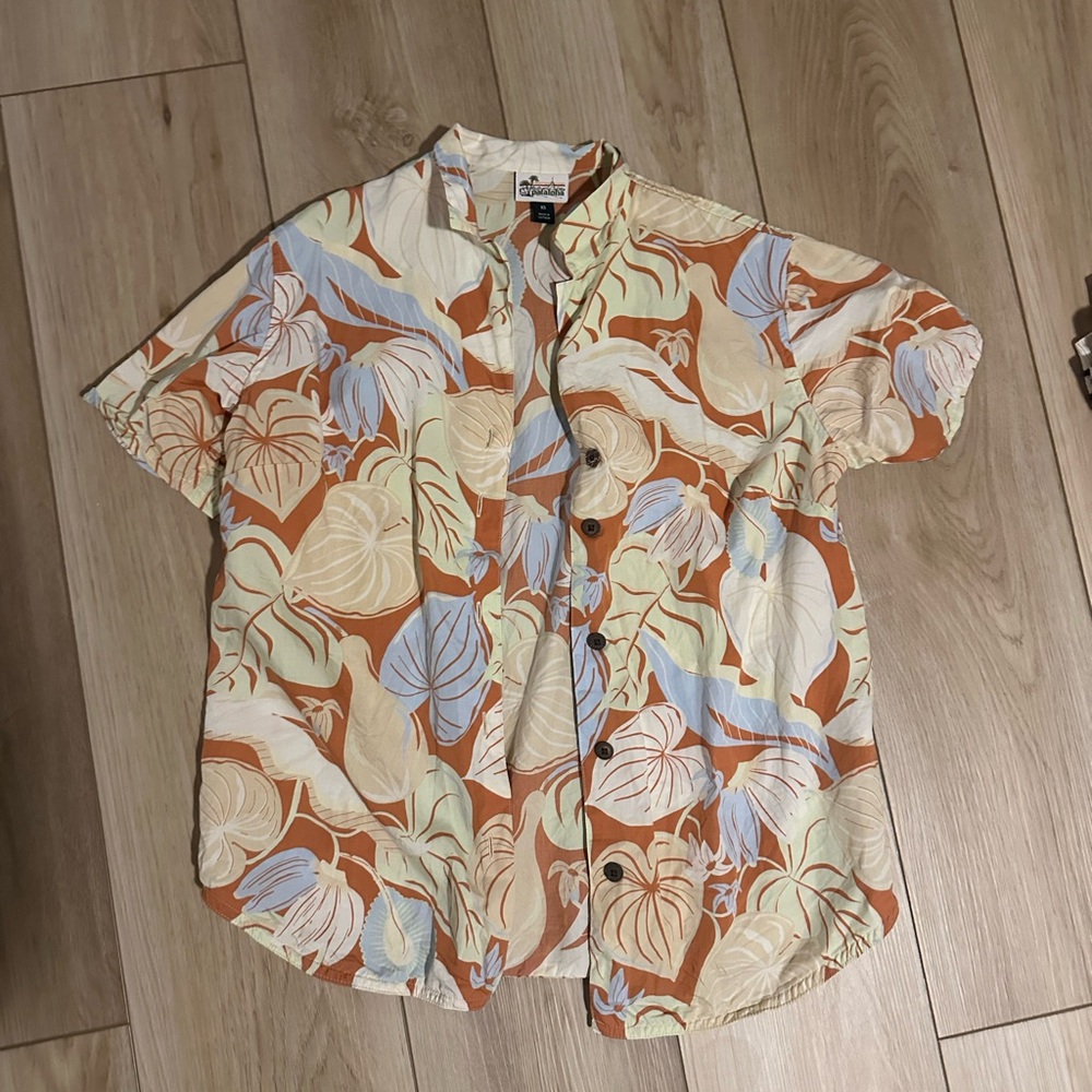 Patagonia Tropical Print Shirt - Orange, Cream, Blue